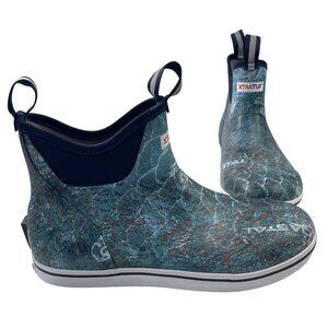 Xtratuf Deck Boots Mens 10 Blue Mossy Oak Slip On Ankle Boat Shoes Nautical 6"
